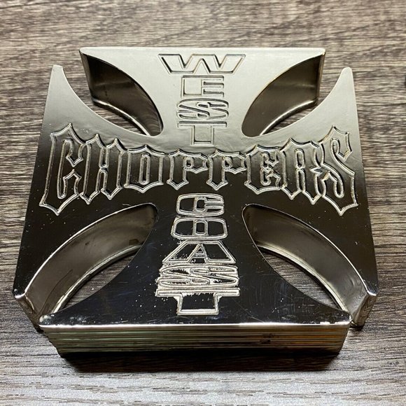 West Coast Choppers Cross Logo Ashtray, Motorcycle Opener, Free Chips NEW IN BOX - Picture 5 of 13
